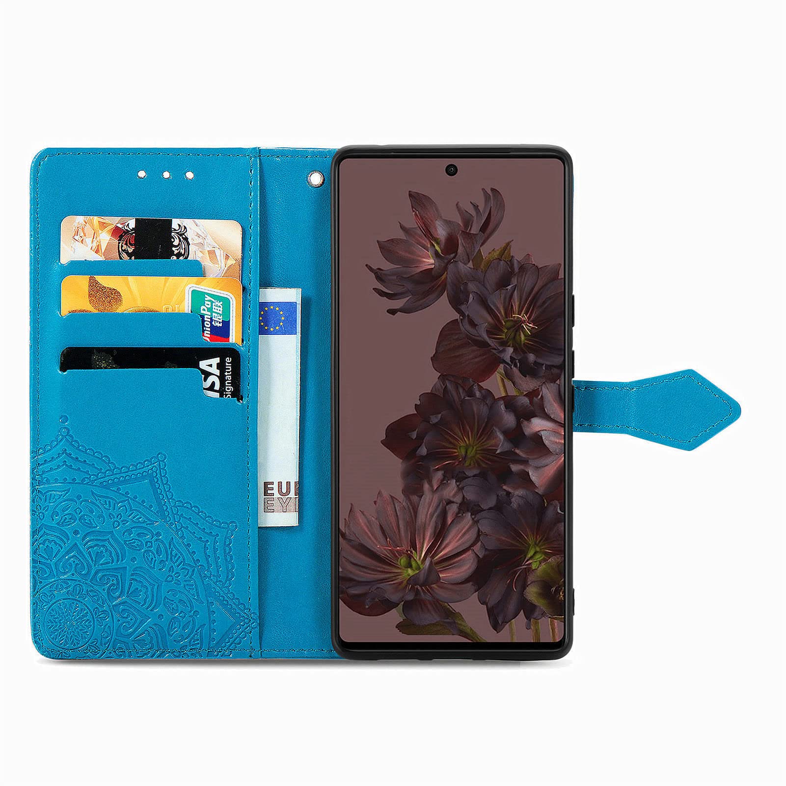 BLOTECH Cover per ZTE Blade A52 Custodie Cover PU Pelle Slot Case per Portafoglio Fessura Colorati Cover Flip Caso Phone Custodie in Con Slot per Schede Magnetica Caso - Quadrati colorati