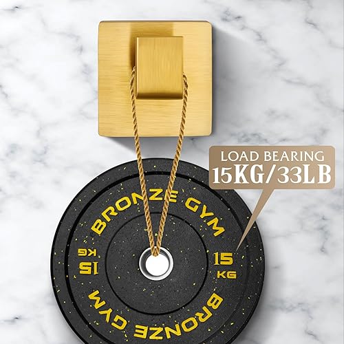 Miniatura 3 de Ganchos para toallas de baño, gancho para bata, gancho para abrigos, paquete de 4 ganchos cuadrados de acero inoxidable dorado cepillado resistentes