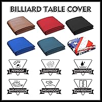 Vista 3 de K-Musculo Cubierta para mesa de billar, cubierta resistente de piel sintética para mesa de billar, impermeable y a prueba de rasgaduras, ajuste