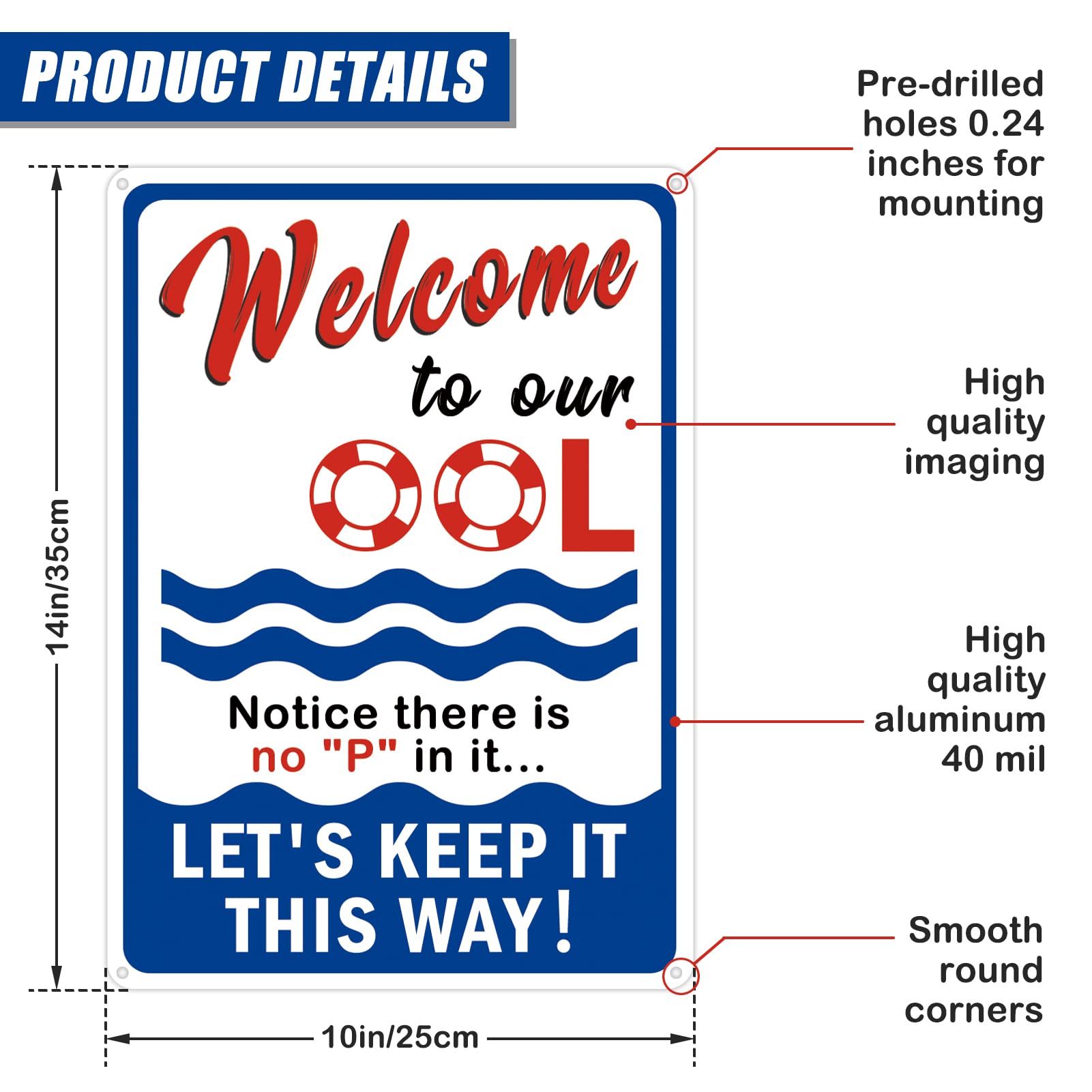 Amazon.com: Welcome to Our OOL Large Sign, 10x14 Inches Funny