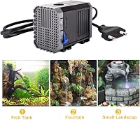 EXLECO Víz Szivattyú 500L/h 7W - Merülő Pumpa Akvárium Tó Szökőkút Szűrő Rendszerhez 3