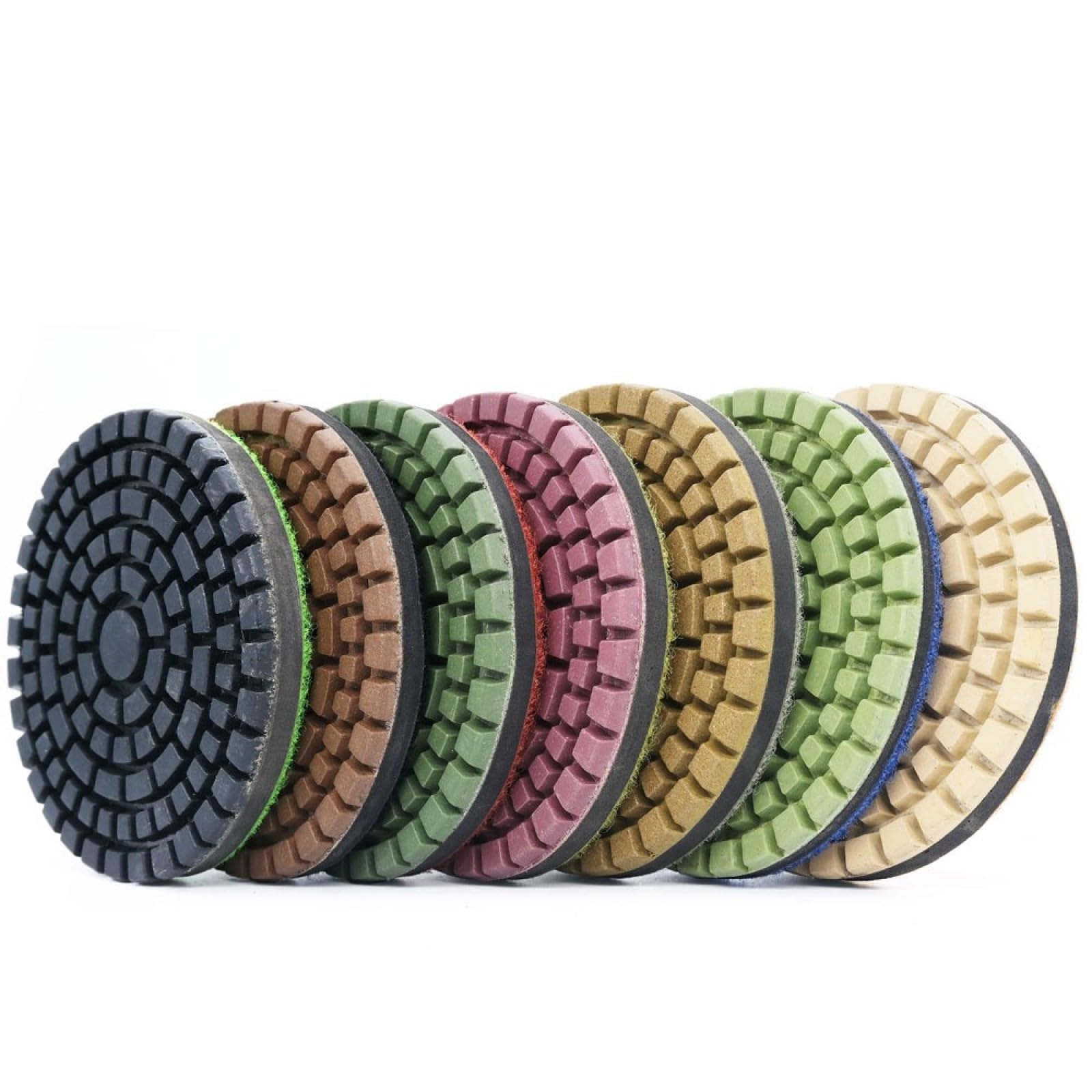 Almohadillas pulidoras de diamante, 7 piezas de almohadillas de pulido de diamante de 3 pulgadas for pulir pisos, hormigón, uso húmedo, disco de lijado abrasivo