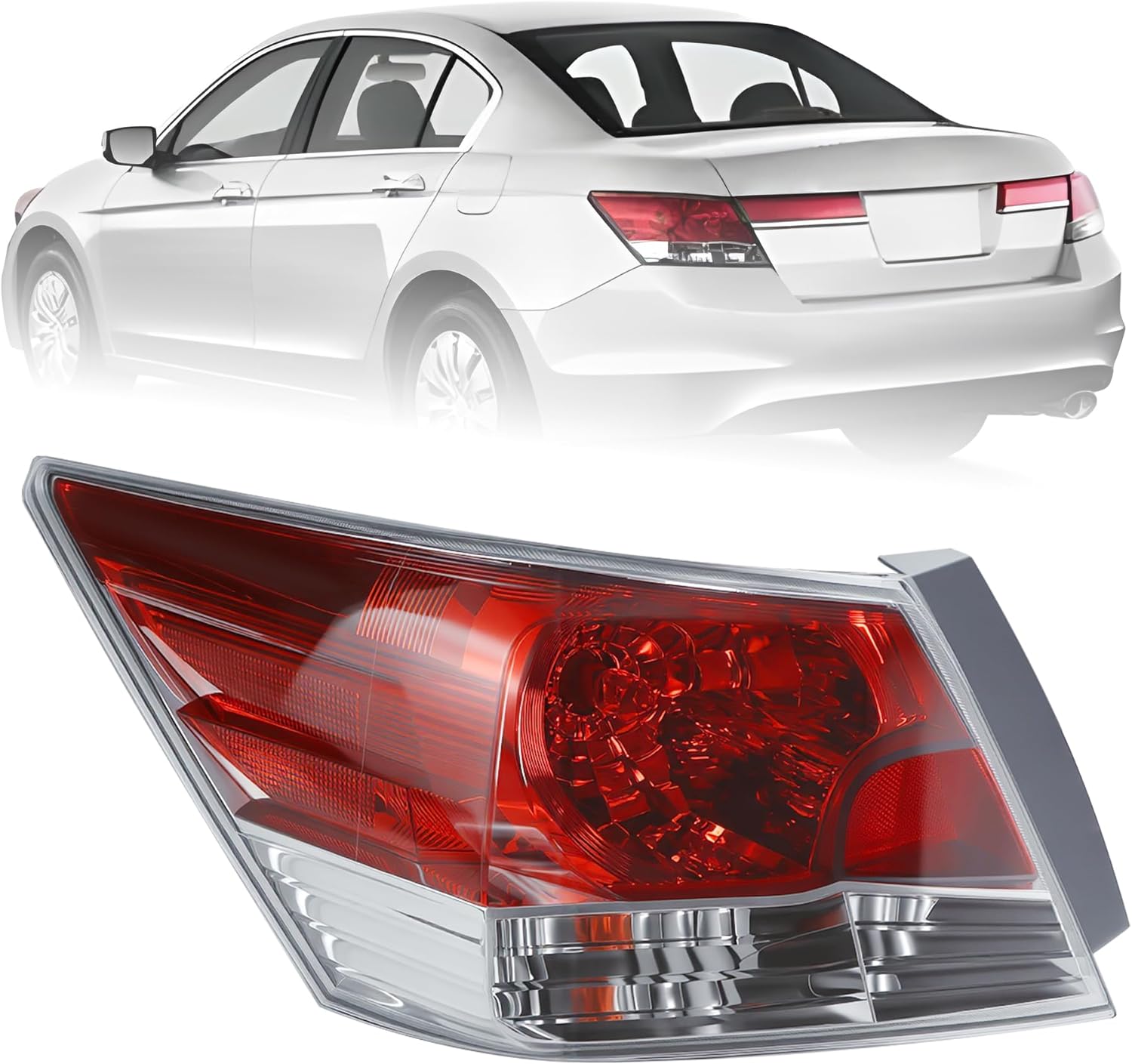 Tail Light Assembly Compatible With 2006-2007 Honda Accord Sedan Replacement for HO2818130 33551-SDA-A32 Taillight Rear Lamp