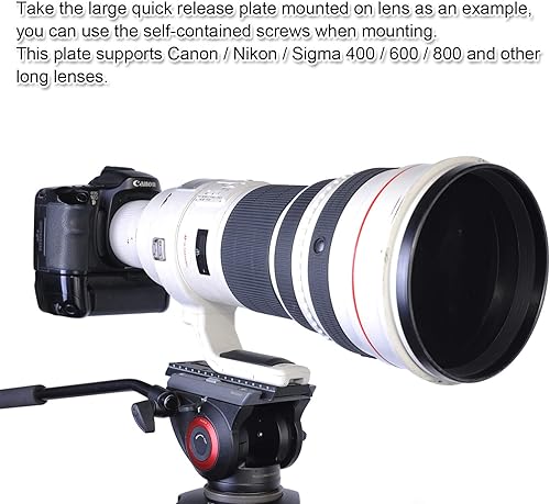 Miniatura 7 de iShoot Placa de liberación rápida para cámara, base de montaje QR compatible con trípode fluido, serie Manfrotto 500, serie 700 y Sachtler FSB