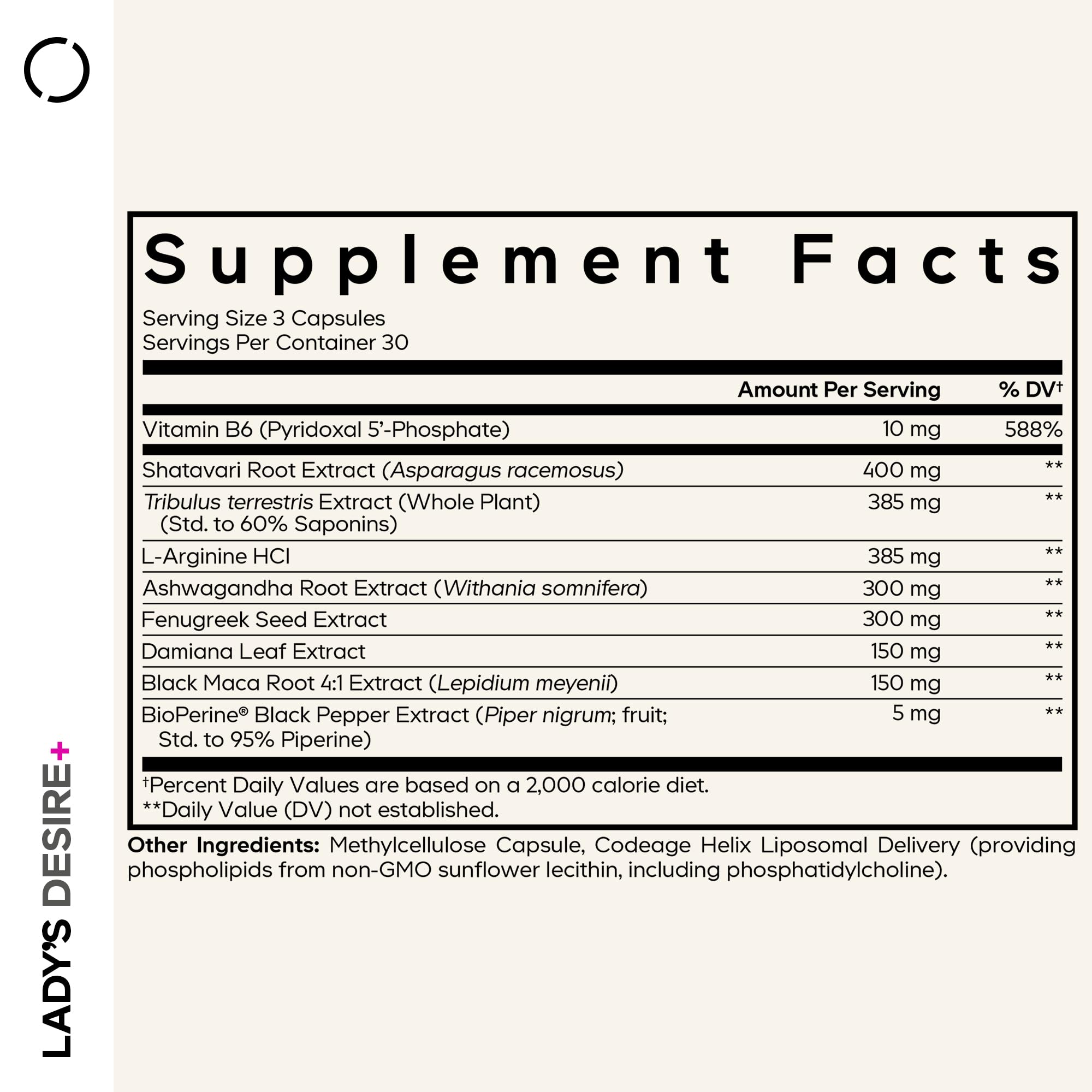Codeage Lady's Desire Supplement for Women, Shatavari, Damiana, 90 Capsules — Amazon image 2