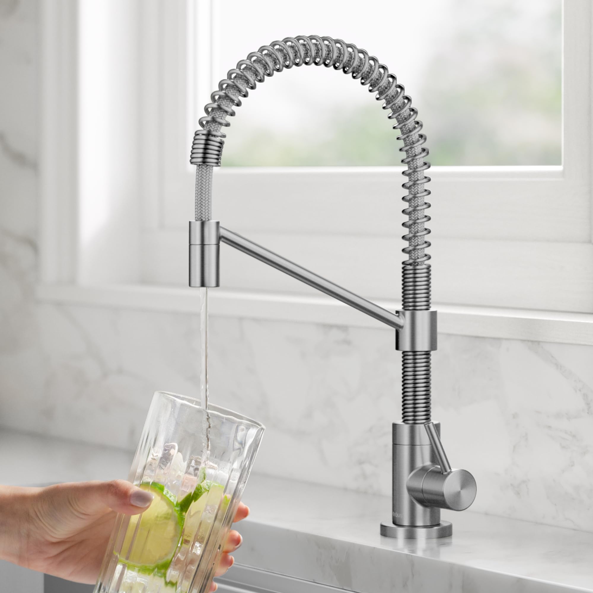 KRAUS Bolden FF-104SFS - Grifo de filtro de agua potable monomando para ósmosis inversa o sistema de filtración de agua en acero inoxidable sin manchas