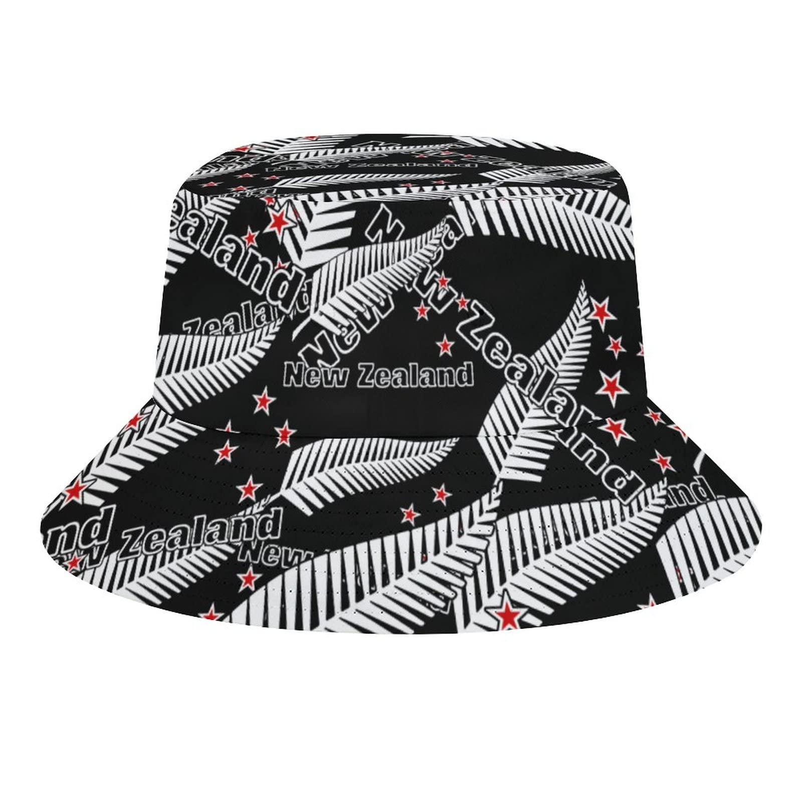 Gqwjksz Unisex Colorful 1231 New Zealand Maori Fern Beach Bucket Hat For Adults Fishing Fisherman's Sun Cap Travel Print