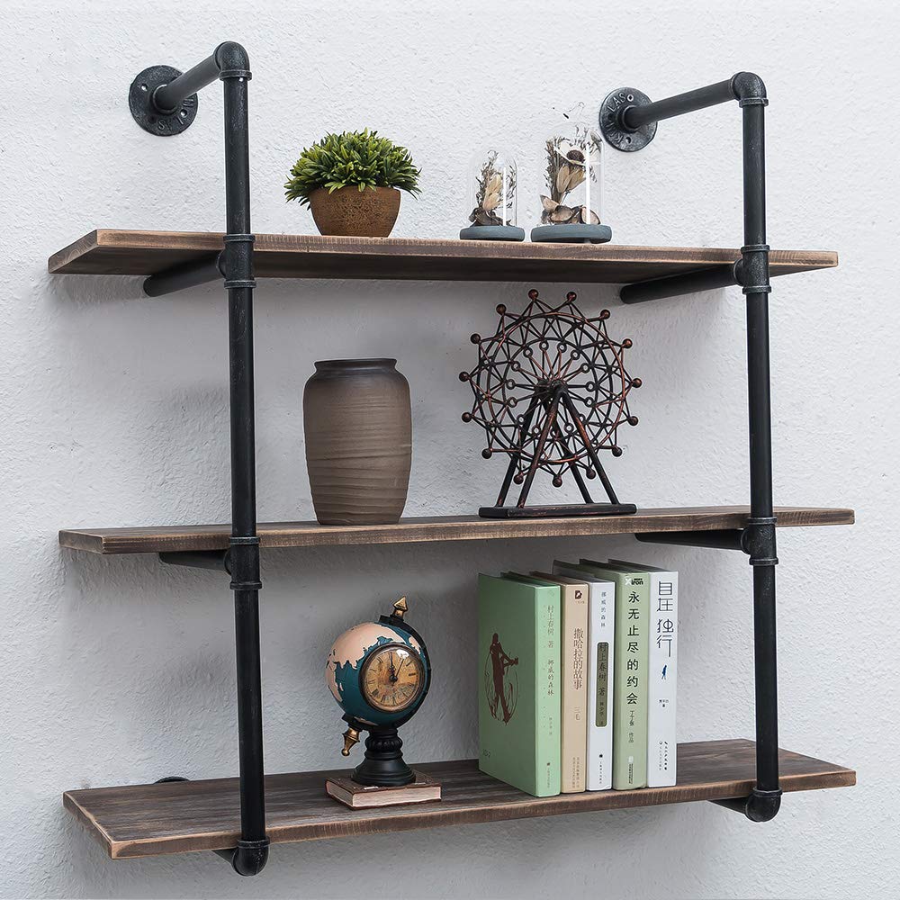 Buy Industrial Pipe Shelving Metal Floating Shelves,Rustic Kitchen Wall