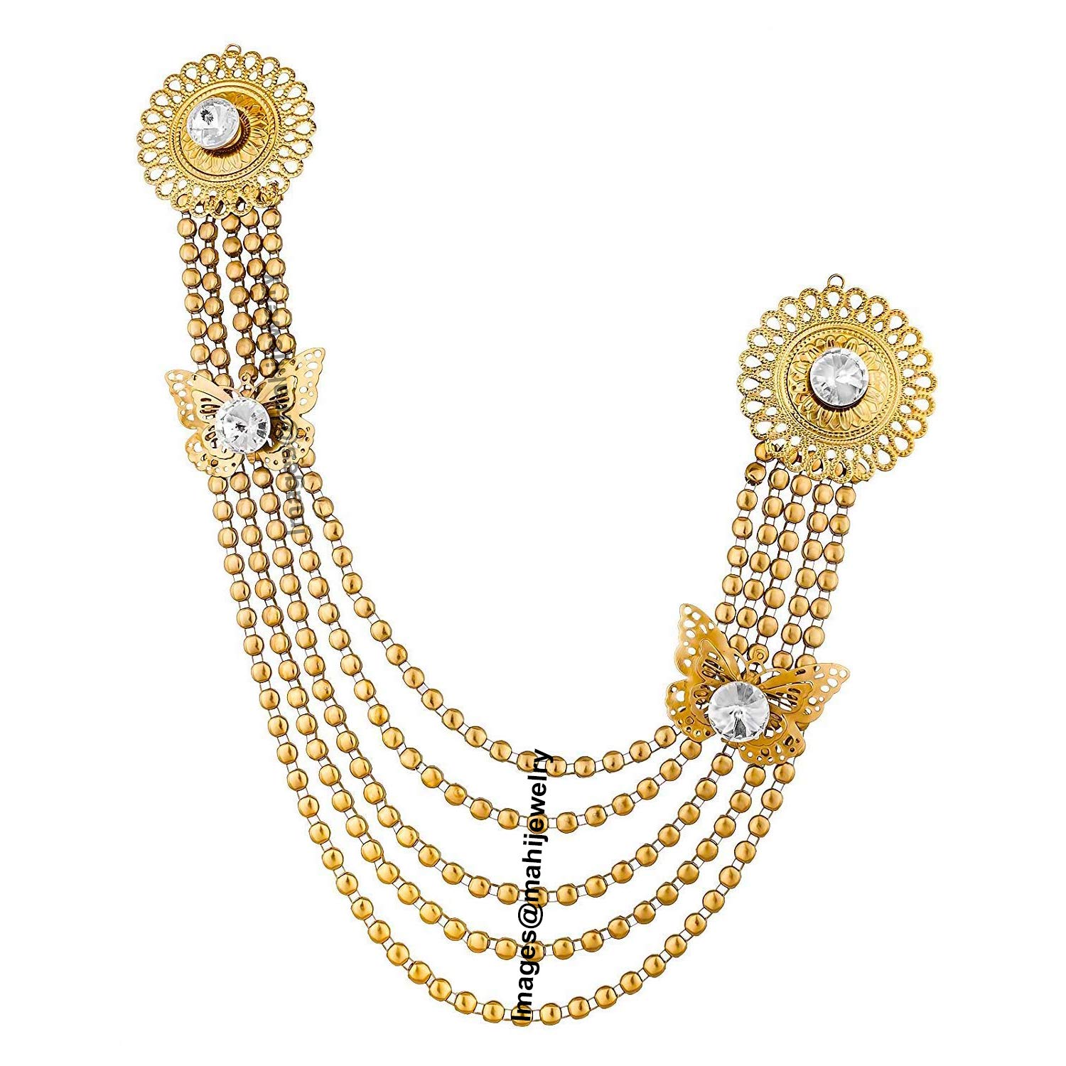 Mahi Gold Plated Double Butterfly Shaped & Layered Chain Brooch for Men & Women BP1101034G (B082TY5VZL) Amazon Price History, Amazon Price Tracker
