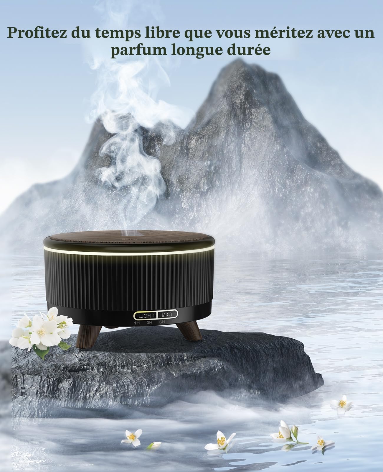 Diffuseur d'arômes, 500 ML, diffuseur d'huiles essentielles, diffuseur d'huile parfumée
