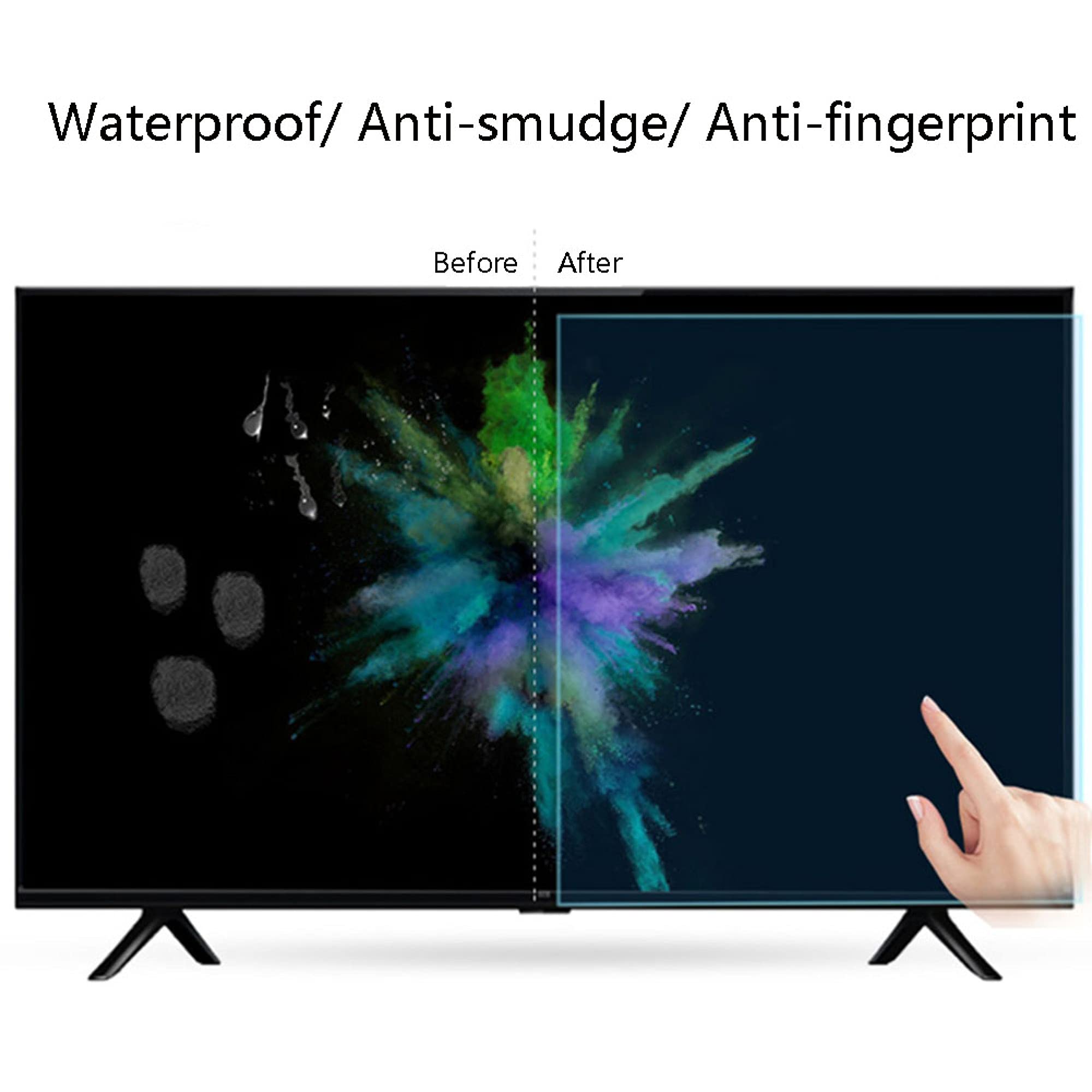Anti-reflecterende folie voor 32 tot 75 inch tv-scherm, blauwlicht filterfolie, matte bescherming voor LCD-scherm, LED, 4k OLED en QLED HDTV (afmetingen: 1645 x 930 mm