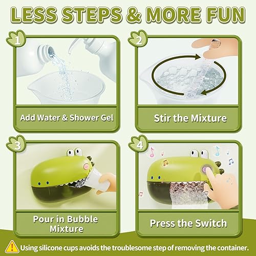 Miniatura 5 de Lehoo Castle Juguetes de baño para bebés, máquina de burbujas de baño para niños, juguete automático de bañera para niños pequeños con 12 melodías,