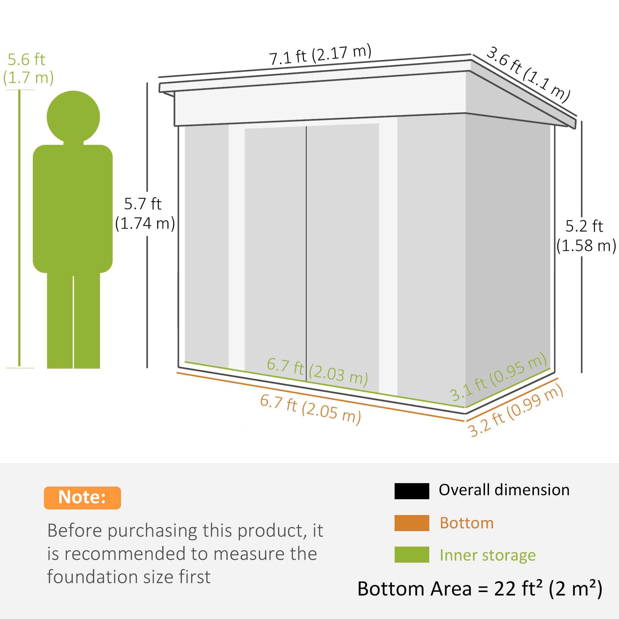 Outsunny 7' x 4' Outdoor Storage Shed, Metal Garden Tool Storage House Organizer with Lockable Sliding Doors and Vents for Backyard Patio Lawn, Charcoal Grey — view 7