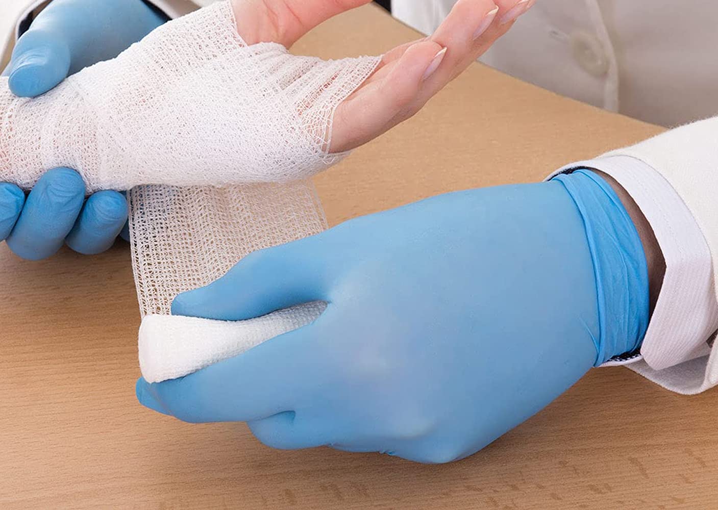 Guantes de nitrilo, 1000 unidades, color azul, EN 455, sin polvo, desechables, guantes de nitrilo, guantes desechables, 10 cajas de 100 unidades, talla M