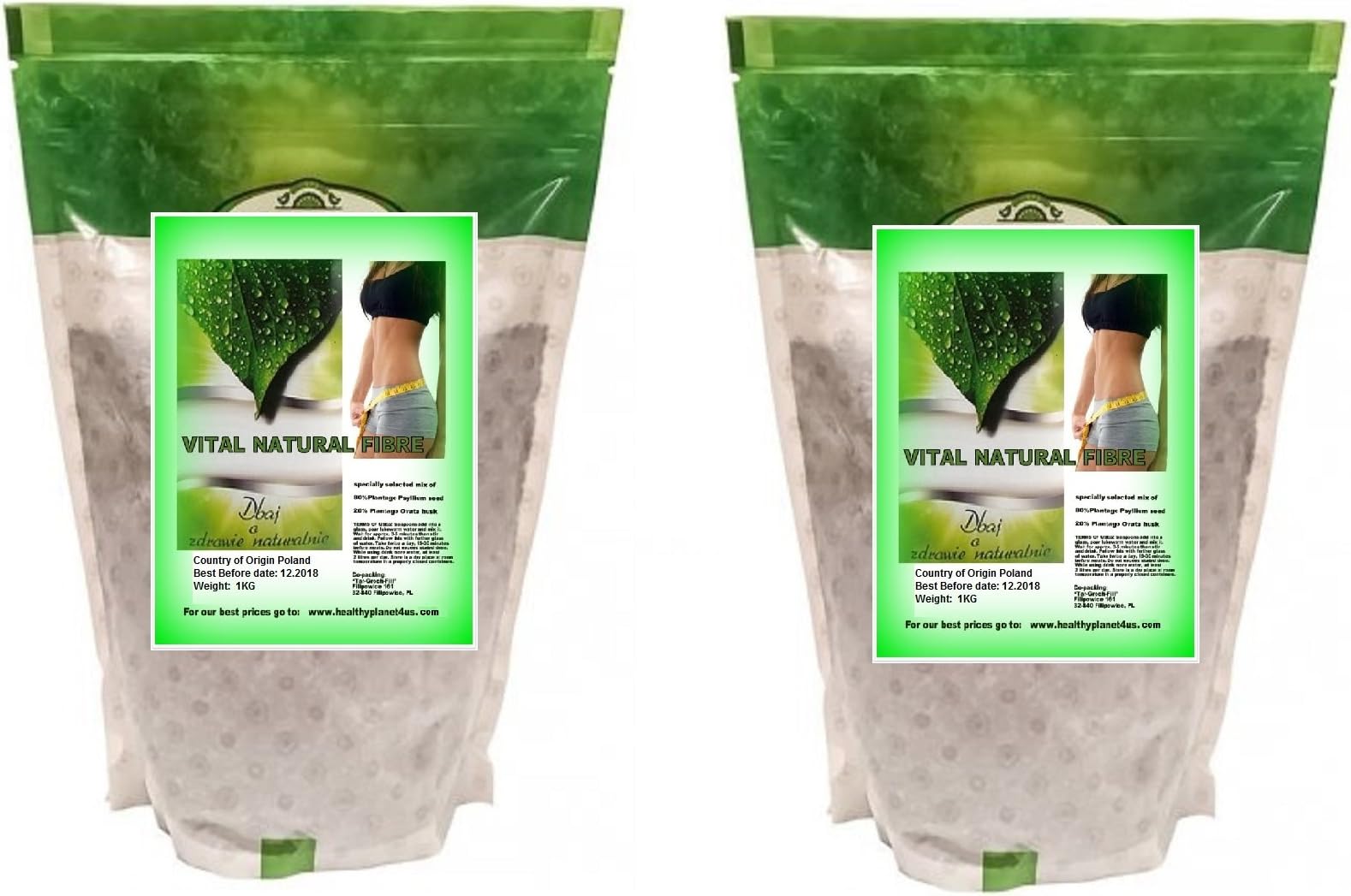 Vital Natural Fibre Detox BLONNIK WITALNY Plantago Psyllium Husk/Plantago Ovata 2KG 2000G