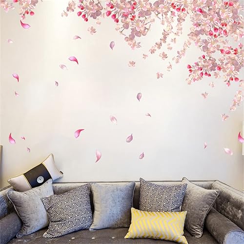 Miniatura 6 de Condessacity Calcomanías de pared florales rosas grandes acuarela, pétalos que caen, pétalos de pared, calcomanías de pared para despegar y pegar,