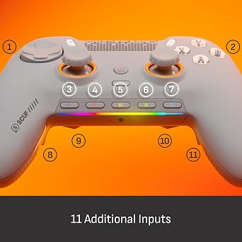 SCUF ENVISION PRO Wireless V2 (2025) PC Only Gaming Controller Anti-Drift Thumbsticks Five Remappable G-Keys Remappable Back Paddles Instant Triggers Light Gray