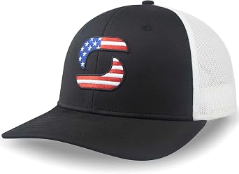 American Flag Trucker Hats for Men, Mesh Back Baseball Cap, Adjustable Fit Mens Snapback Hat for Outdoors Wear
