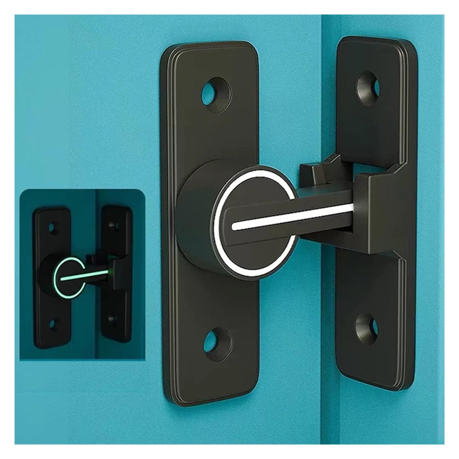 Cerradura de puerta luminosa de aleación de Zinc, pestillo de puerta