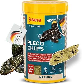 Sera Pleco Chips 3.4 oz/0.21 lb | Fish Food for Ancistrus & Plecos