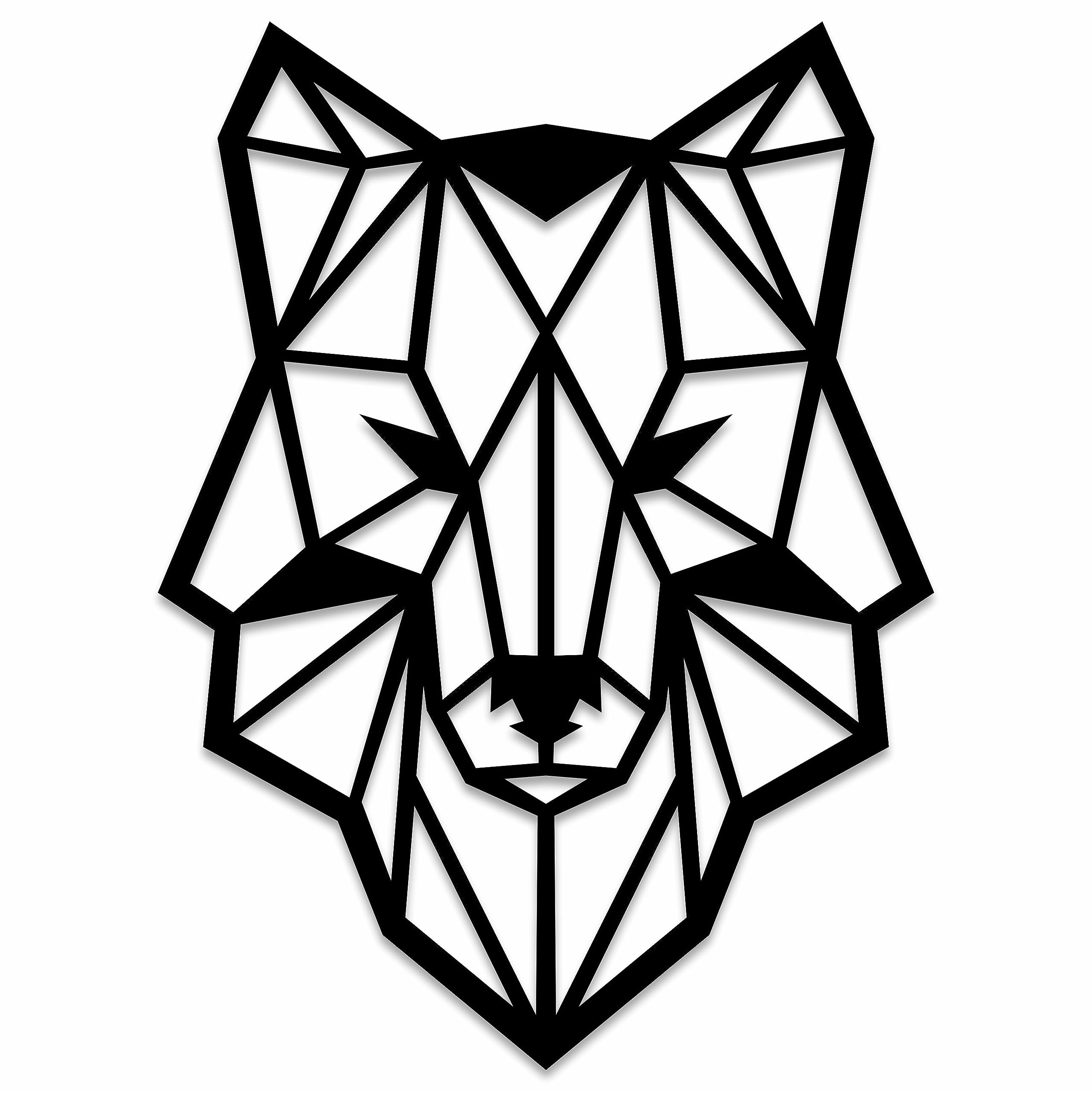 ProArts Laser Cut Geometric Wolf Panels Wall Decor Made from MDF Panels, Size 30x22cm, Modern and Unique Decoration for Indoor and Outdoor Use