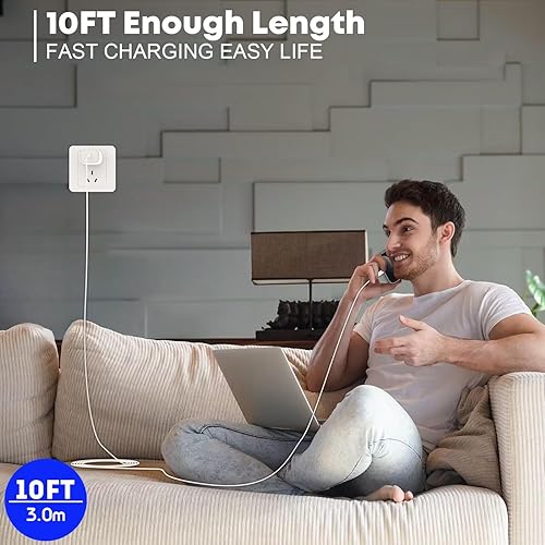 Vista 7 de Cargador rápido para iPhone 17/16/15, carga rápida extra larga de 10 pies, paquete de 3 bloques USB-C a USB C, cable de carga rápida para iPhone