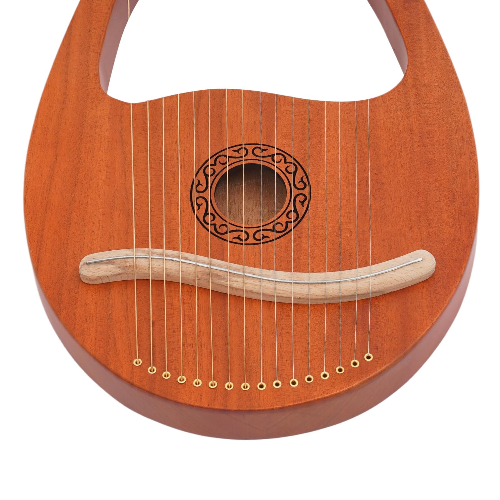 Harpe Lyra Harpe acajou - Pour débutants - Design européen - 16 cordes - Portable - Accordeur pratique - Pour cours de musique et familles - Sécurité - Dimensions : 26 x 3,3 x 39 cm