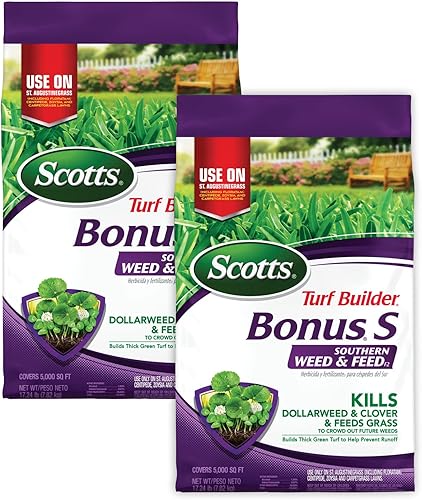Miniatura 58 de Scotts Turf Builder Bonus S Southern Weed & Feed2, herbicida y fertilizante para césped, 5,000 pies cuadrados, 17.24 libras (paquete de 2)