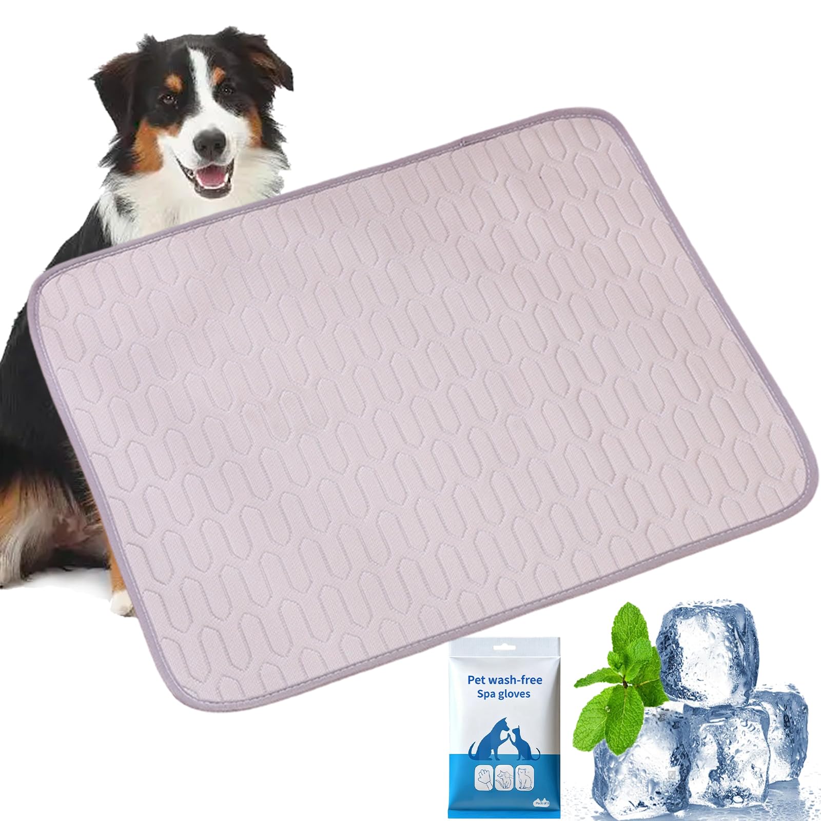 Cats, Durable Anti-Scratch Ice Silk Cooling Pet Bed, Foldable Easy-Clean Pet Latex Pads for Indoor, Outdoor and Car Use ，Gray：XS(40 * 30cm)