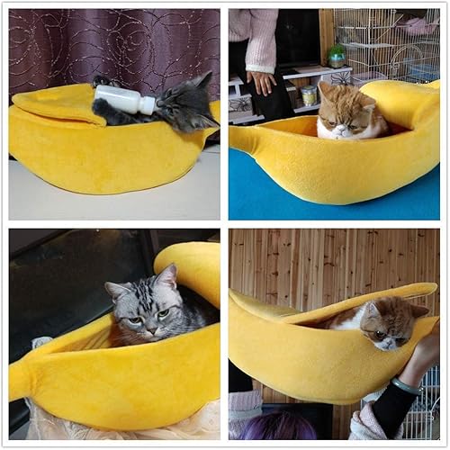 Miniatura 4 de Cama de plátano para gatos, cama para perros, cama para mascotas, cama suave para gatos, lindo plátano, preciosos suministros para mascotas para