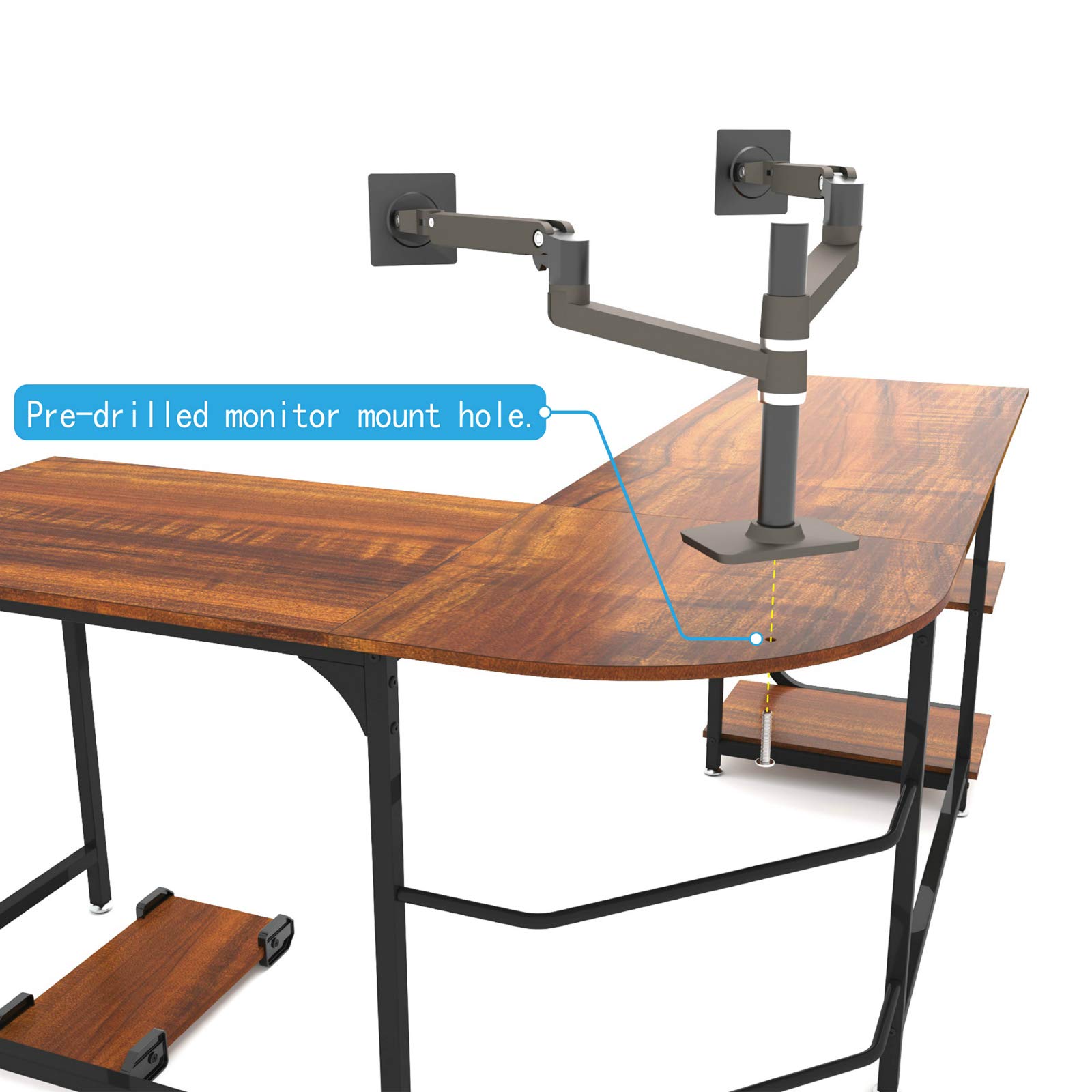 YITAHOME L Shaped Desk With File Drawer, 60 Inch Computer Desk Corner - View #10