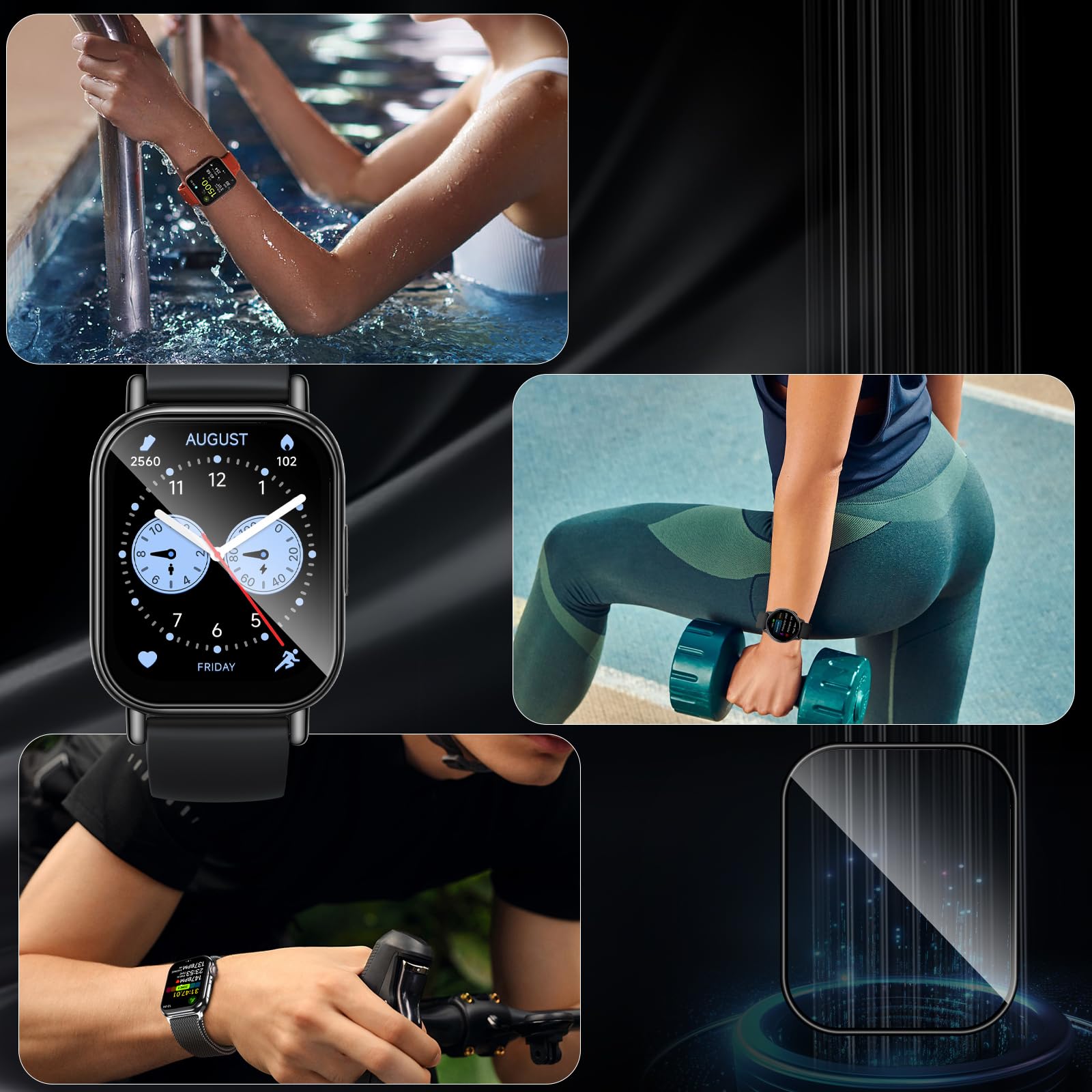 6 Pellicole Vetro Temperato Per Xiaomi Redmi Watch 5 Lite - Protettivo Schermo 9H Antigraffio Trasparente - Foto 8