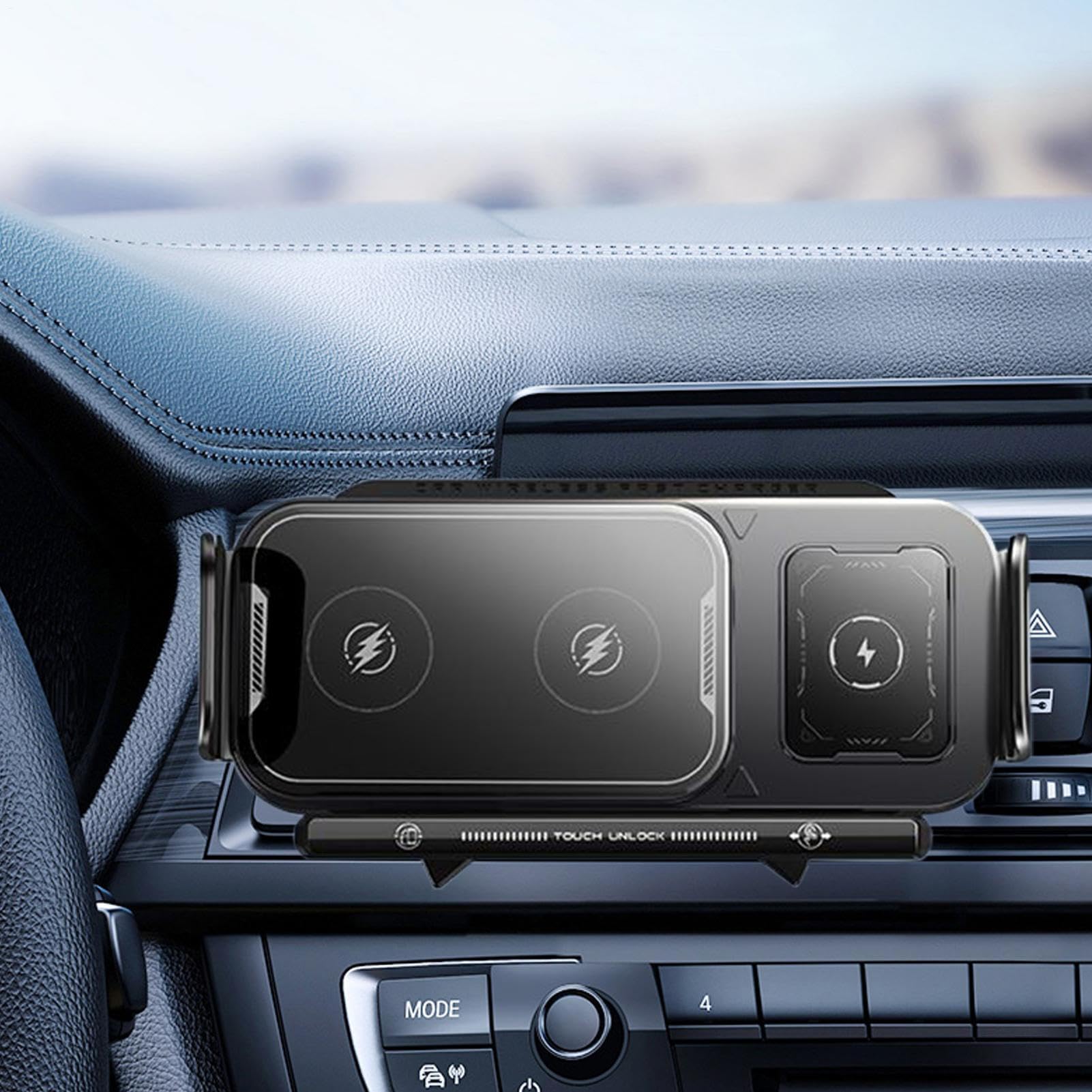 Cargador Inalámbrico de Móvil de Coche Cargador de Móvil de 15W con