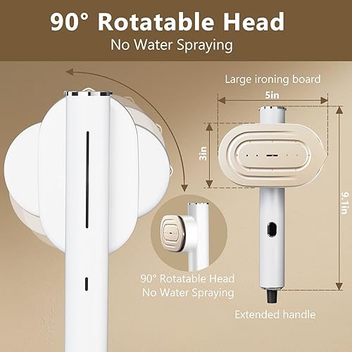 Miniatura 10 de Vaporizador portátil de tamaño de viaje, mini plancha de vapor 2 en 1 de 1200 W, vaporizador pequeño para vaporizador de ropa, negro