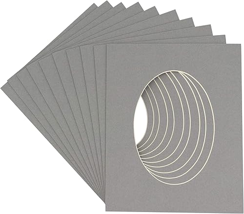 Miniatura 5 de Tapete de 9 x 12 pulgadas, corte biselado para fotos de 7 x 10 pulgadas, apertura de tablero de fotos ovalado negro precortado, sin ácidos, mate