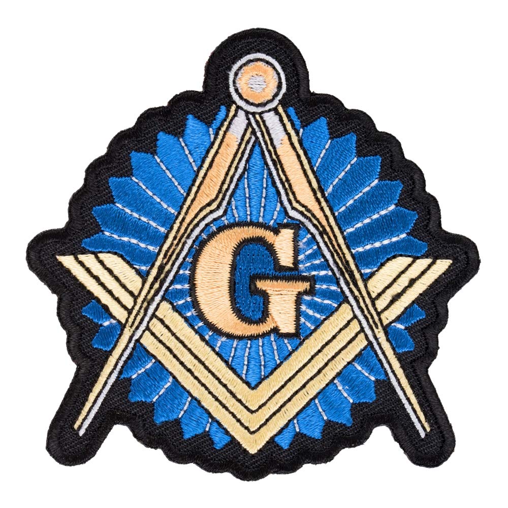 Freemasons Blue & Gold Emblem Patch, Masonic Patches
