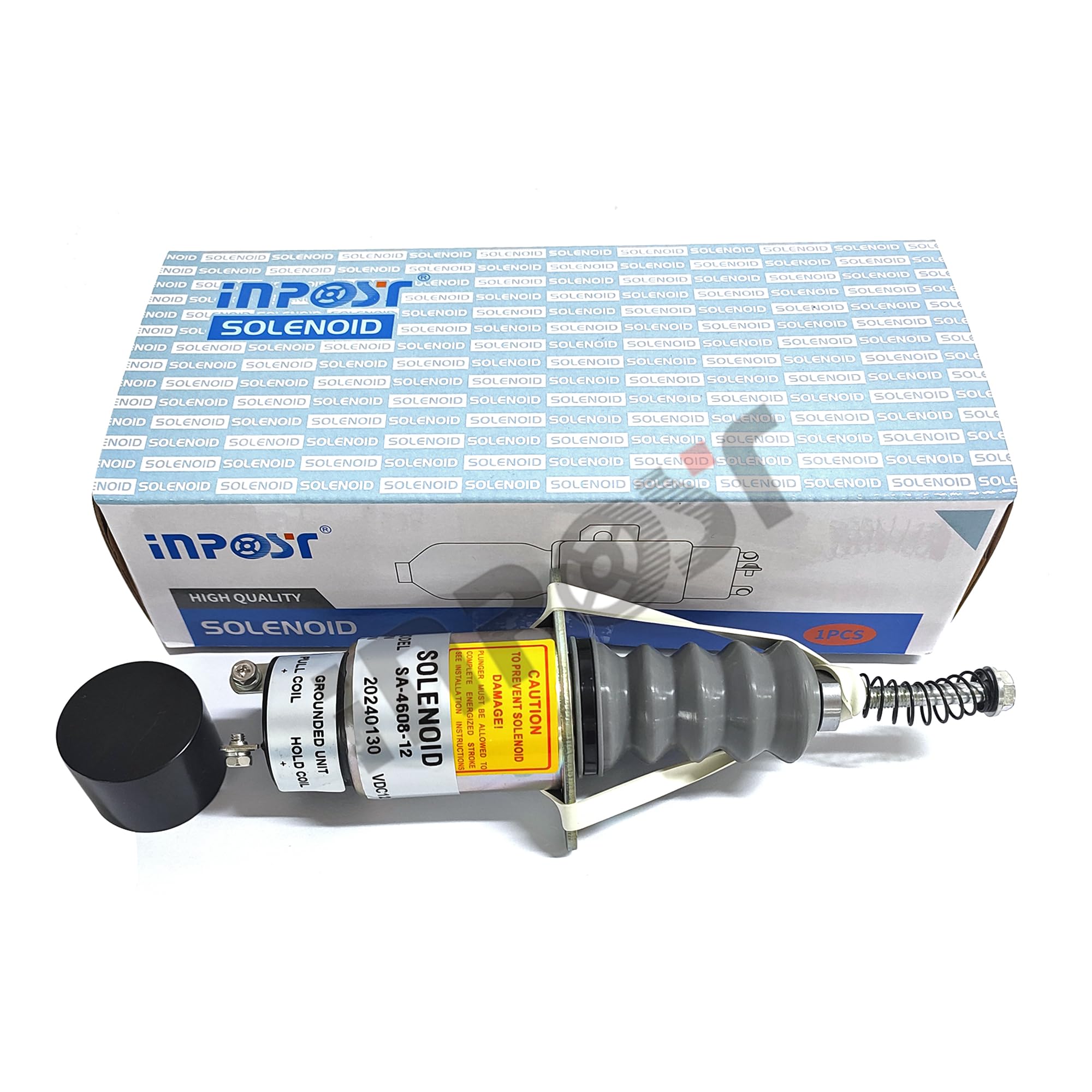 Solénoïde d'arrêt SA-4608-12 12V 2 bornes compatible avec Woodward SA-4608 1753-12A6G1B2S5
