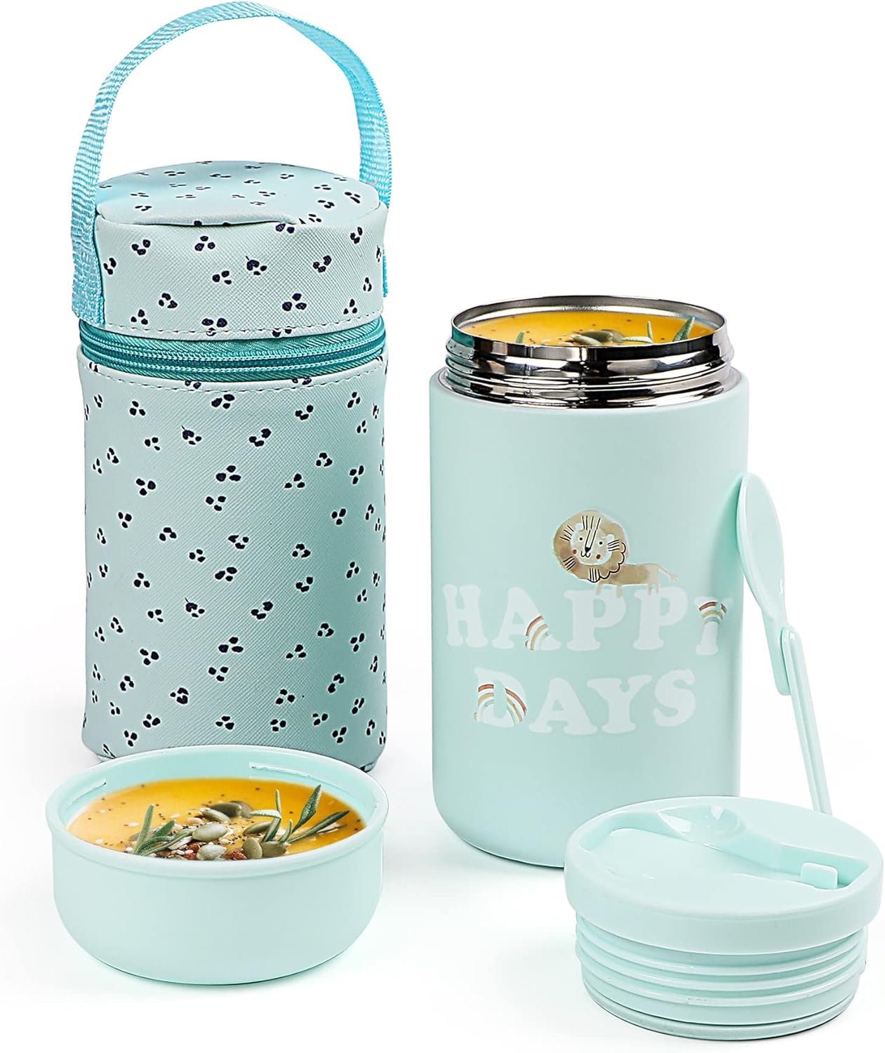 Qidordour Insulated Food Jar, 13.5 Oz Stainless Steel