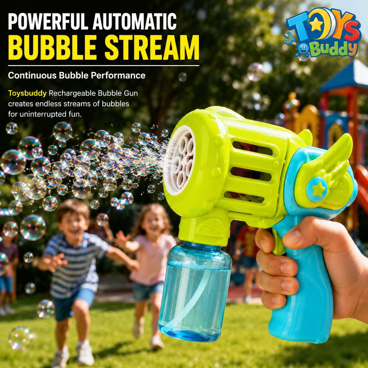Toysbuddy Rechargeable Bubble Gun - Automatic Bubble Maker -4