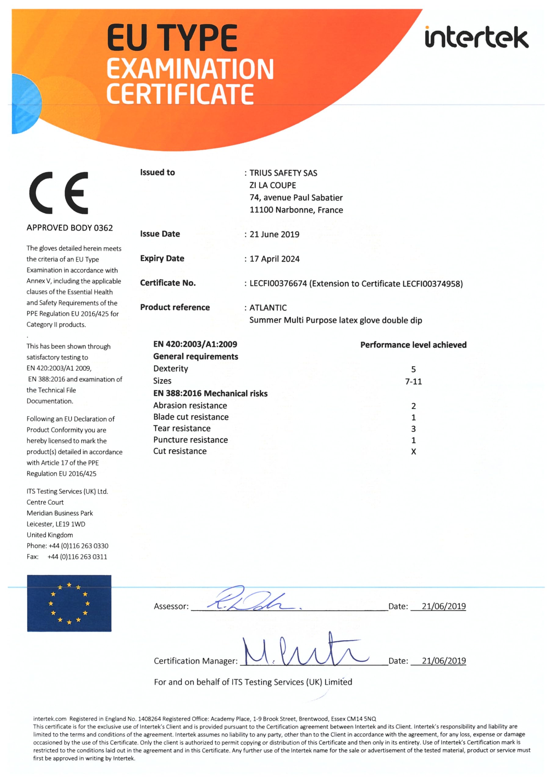 TRIUS ATLANTIC - 10 paia di guanti protettivi impermeabili all'acqua e agli oli, doppio rivestimento in lattice per una presa perfetta, ideale per costruzione, manutenzione, cantiere, taglia 11/XXL