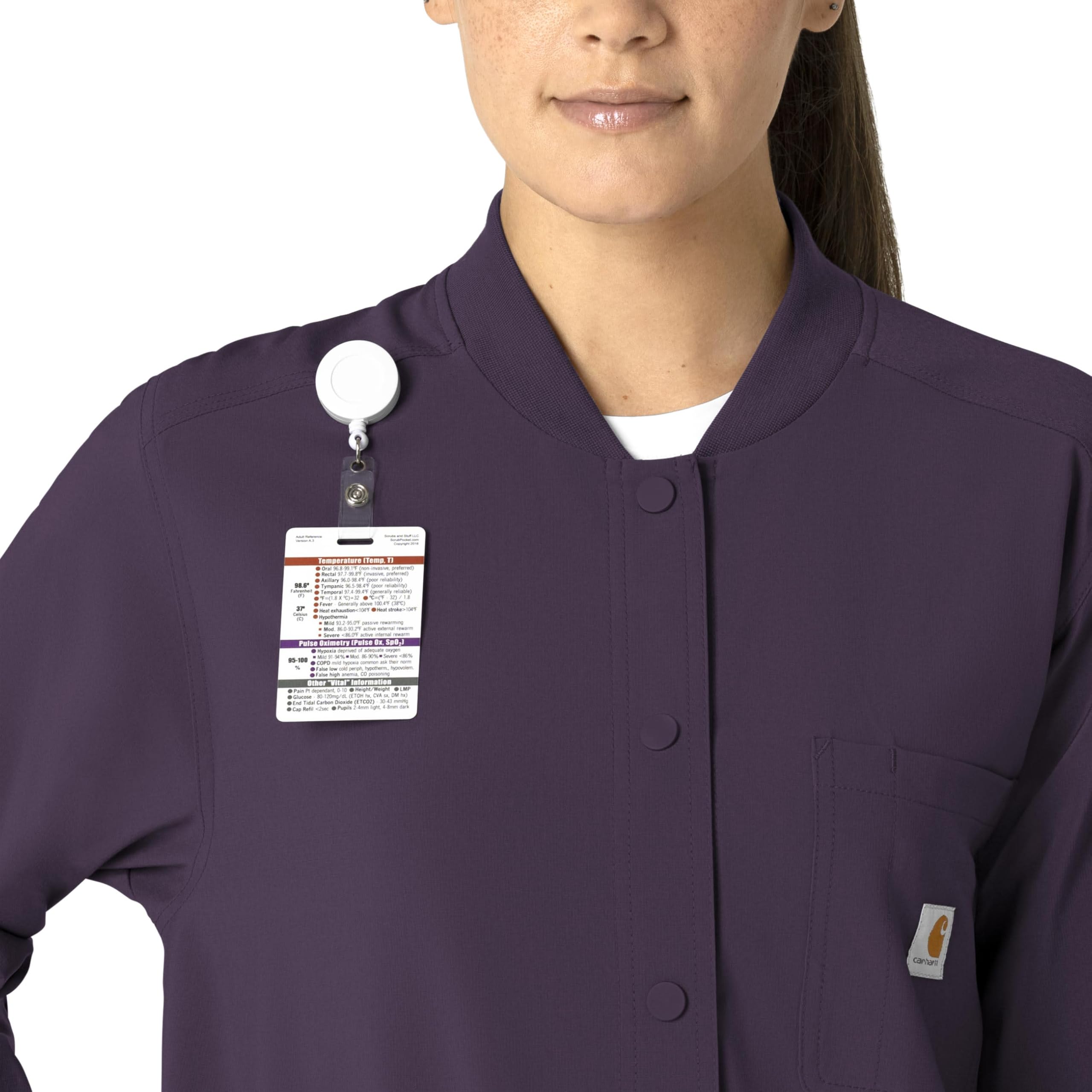 Carhartt Force Cross-Flex Women's Shirt Jacket - Black Plum, 3X