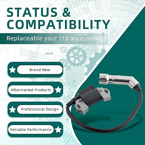 Miniatura 6 de AUTOKAY Bobina de encendido 994-00136A compatible con MTD Troy Bilt CC800 Walk Behind CC30H Hydro Mini Rider cortadoras de césped para Cub Cadet