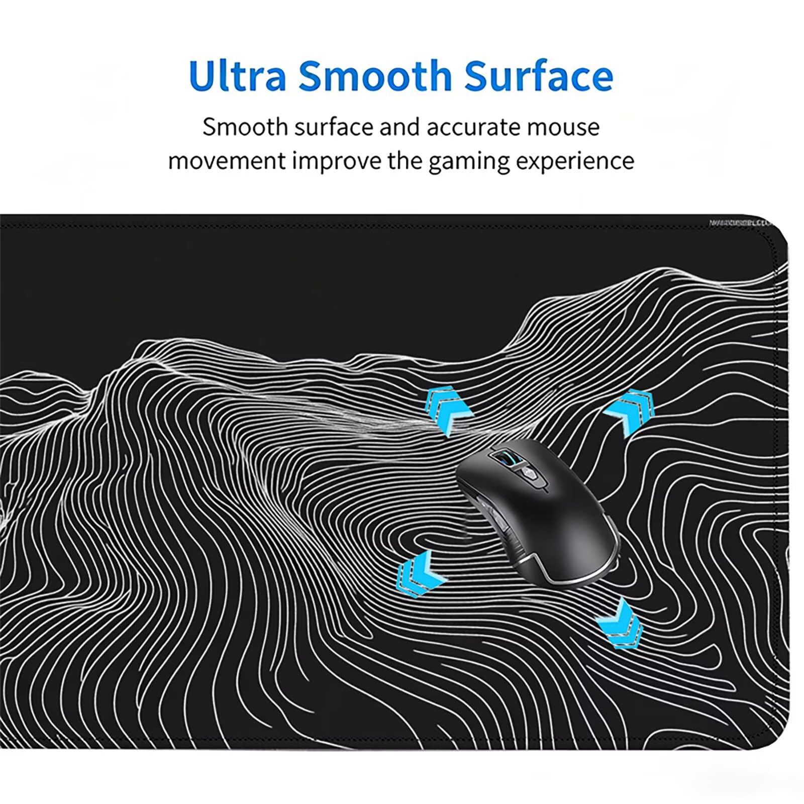 Tappetino Mouse Gaming, 1200x600mm Tappetino Mouse XXL nero 0c0-267 | Mouse Pad Grande, Ottimizzato per i Sensori da Gioco, Migliora Precisione e Velocità, per Mac e PC, astratto