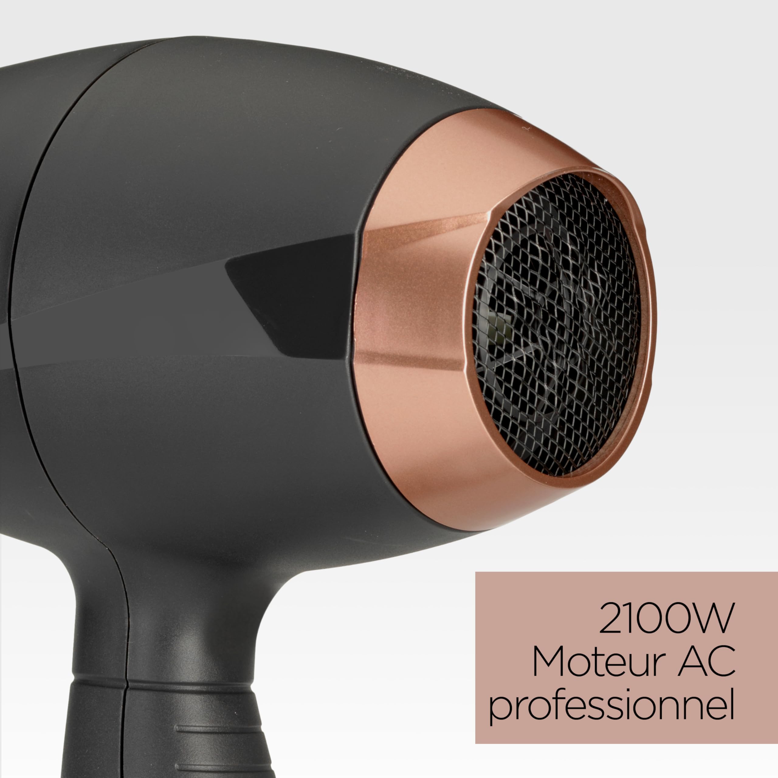 BaByliss Sèche-cheveux Smooth Pro - Sèche-cheveux puissant de 2100W, Fabriqué en Italie, Technologie ionique anti-frisottis, 3 réglages de température et 2 réglages de vitesse, Noir, 6709DE