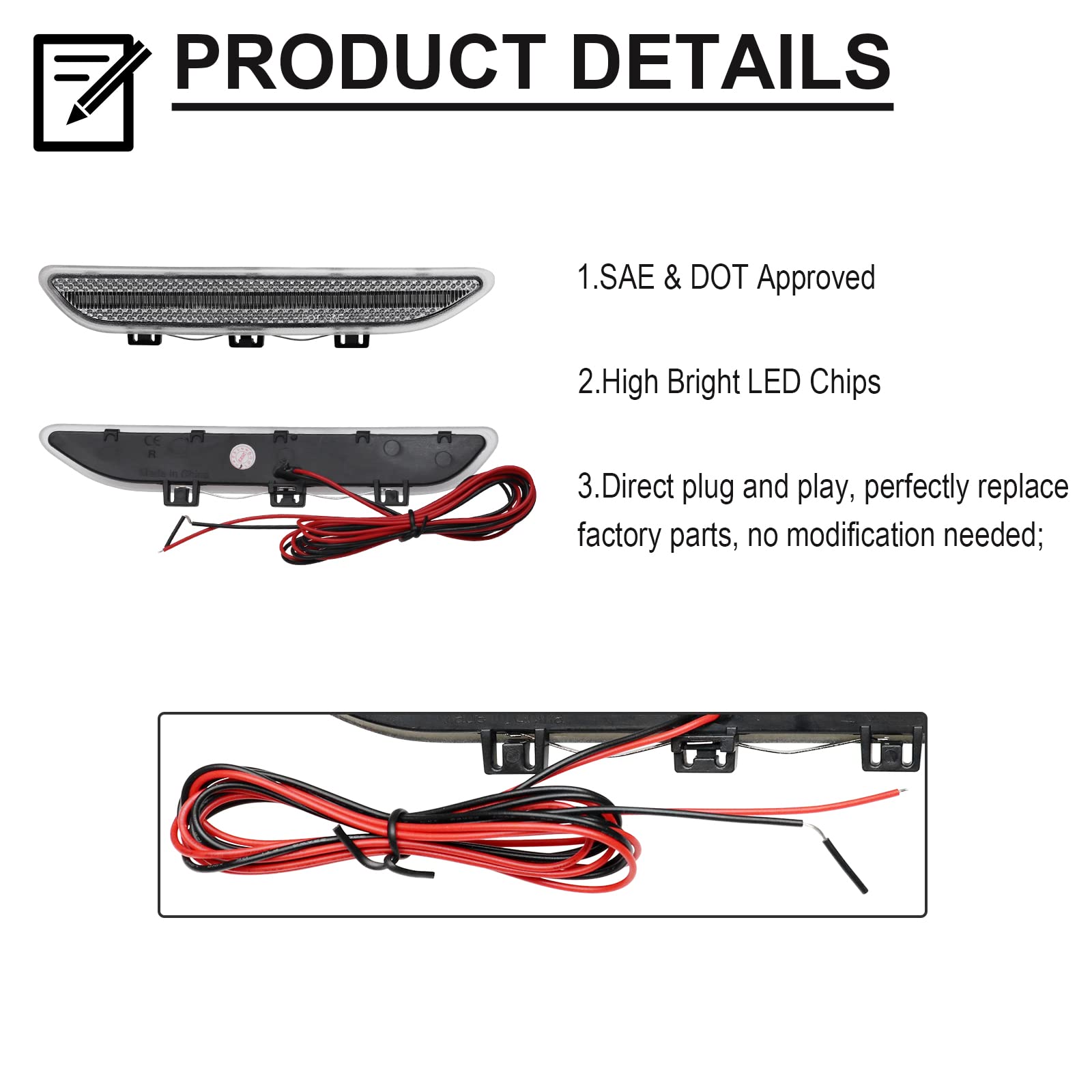 Amazon.com: Mynoway Front Bumper LED Reflector Lamp Replacement 