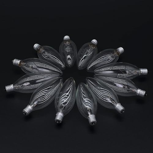 Miniatura 7 de CYLYT Paquete de 12 bombillas incandescentes E12 de 25 W, blanco cálido, 2500 K, 240 lúmenes, regulables, para ventilador de techo, colgantes o