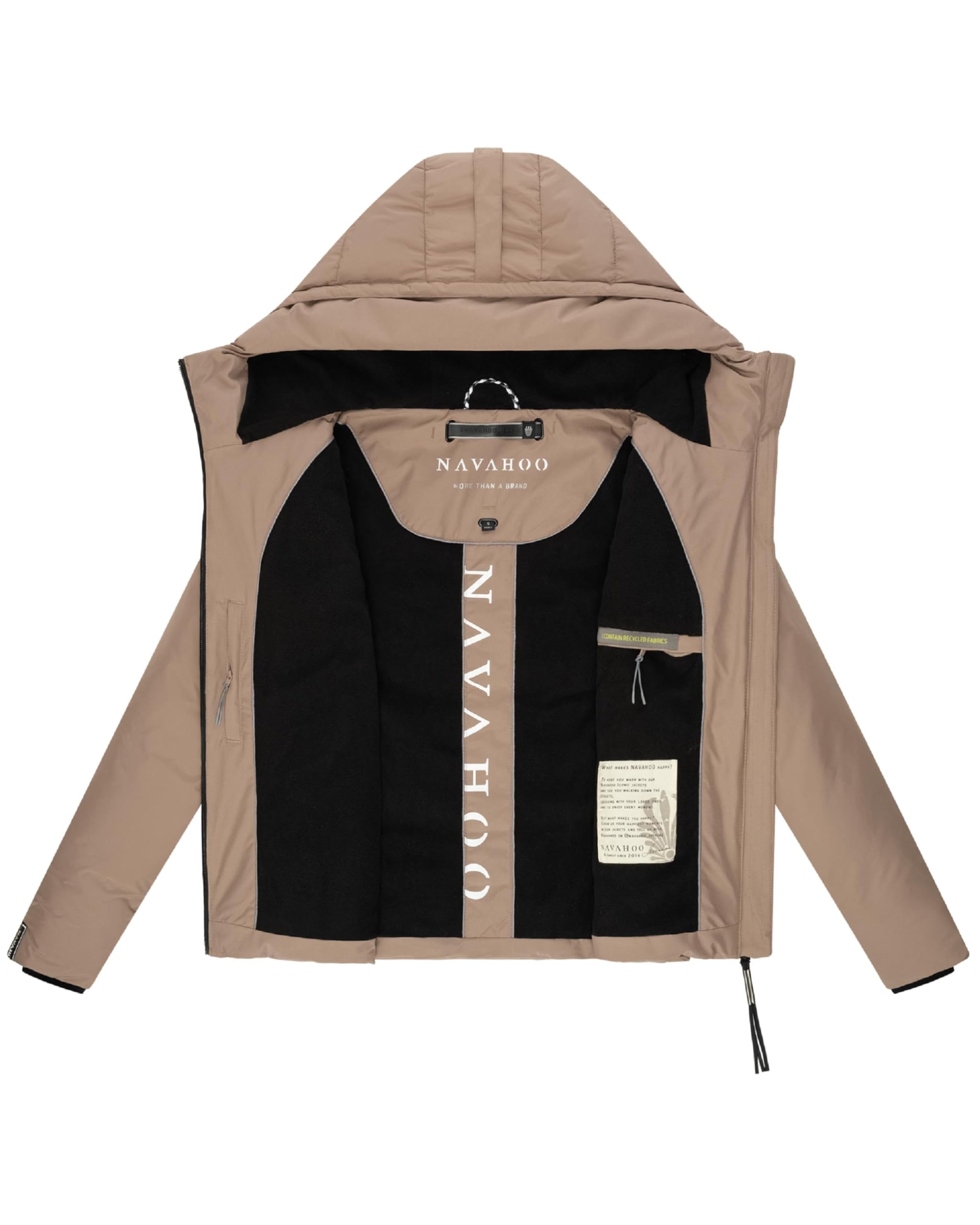 Navahoo Damen Winterjacke warme Steppjacke mit Fleece-Innenfutter und Kapuze Liebesküken XIV XS-XXL