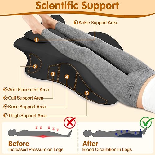 Miniatura 6 de MYFAMIREA Almohada ergonómica de espuma viscoelástica para adultos, almohada propensa para dormir en cama, leer, cojín ergonómico de espuma