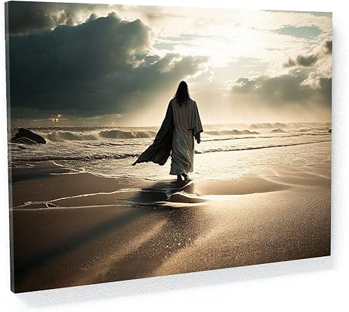 Vista 32 de Sense Canvas Jesús 1 - Lienzo decorativo para decoración del hogar, póster de pared XL, 48 x 36 / 1.5 pulgadas Jesús 1,Jesús 17,Jesús 18,Jesús