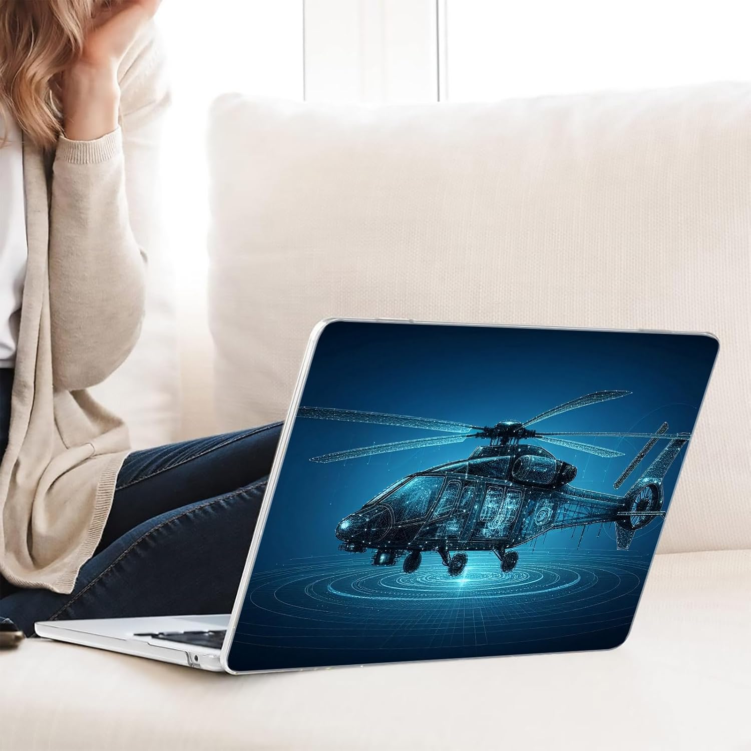 Compatible with MacBook Neo 13-inch, Hard Shell Case with Keyboard Cover and Screen Protector (A3404 A18 Pro chip, 2026 Release) - Helicopter MC23389